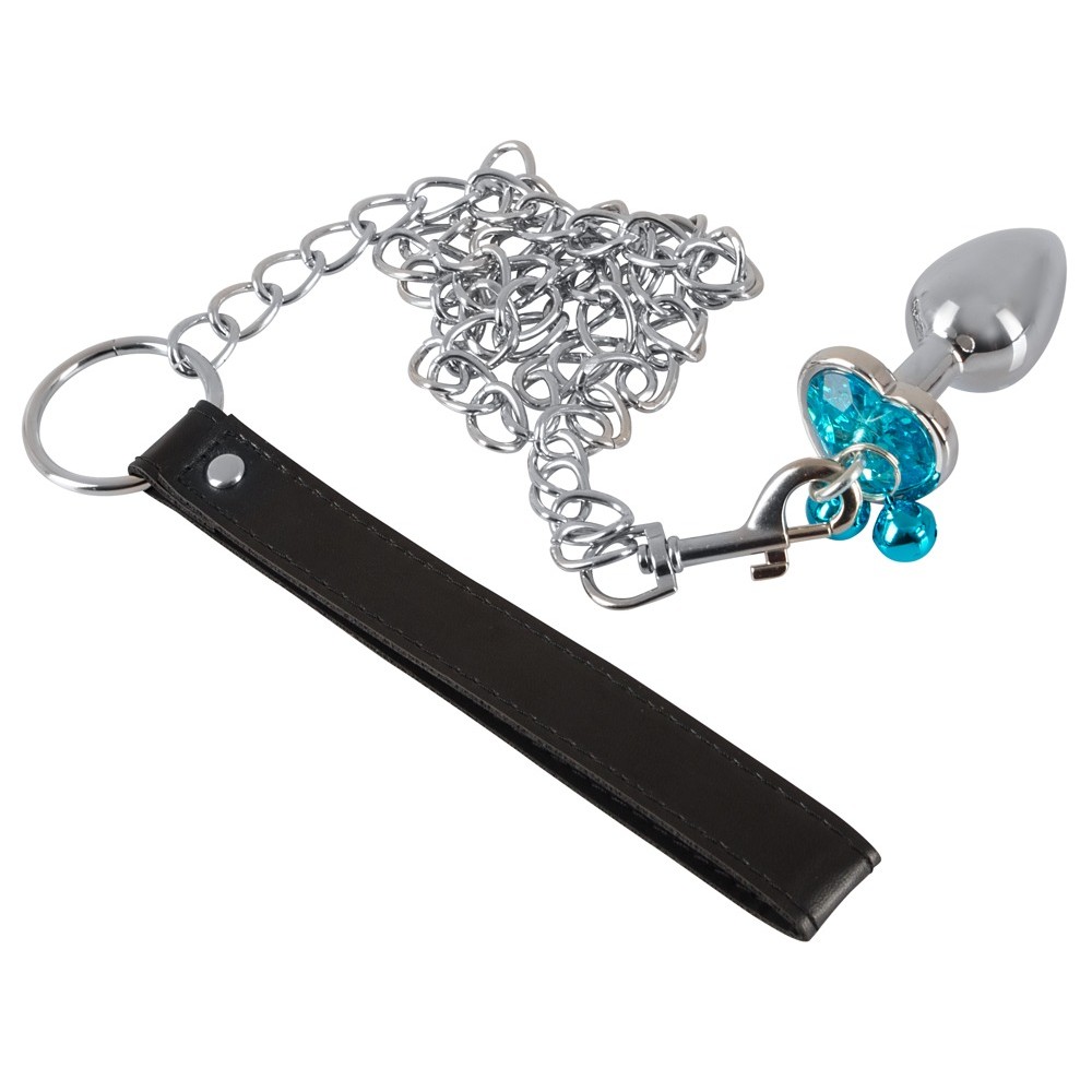 Анальні пробки з повідцем You2Toys Butt Plug Set, сріблясті