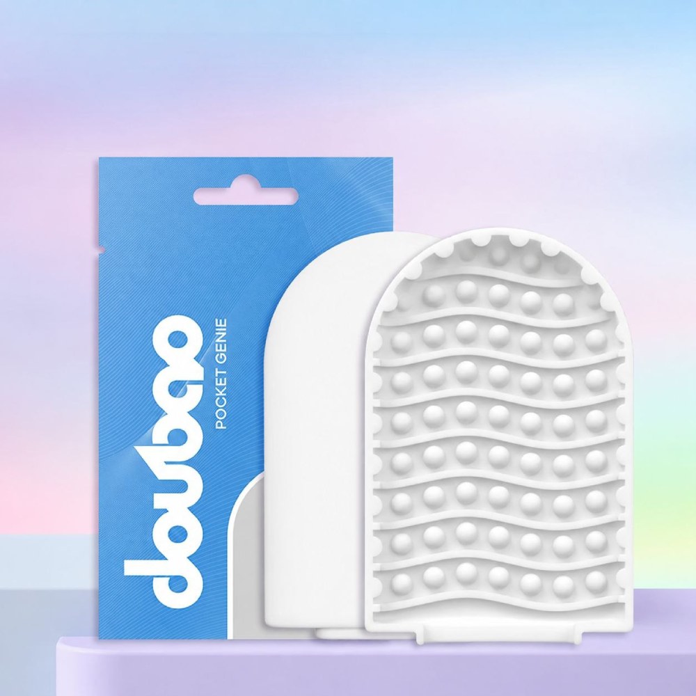 Мини-мастурбатор нереалистичный Daubao Pocket Genius с рельефом волн, белый, 52,5 × 81,5 × 11 мм