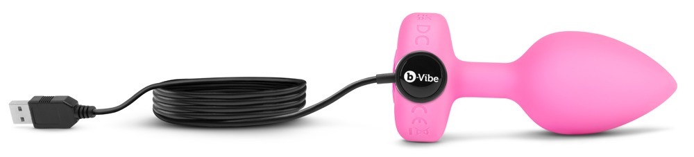 Анальна пробка з вібрацією та пультом керування B-Vibe Vibrating Heart Plug S/M Pink