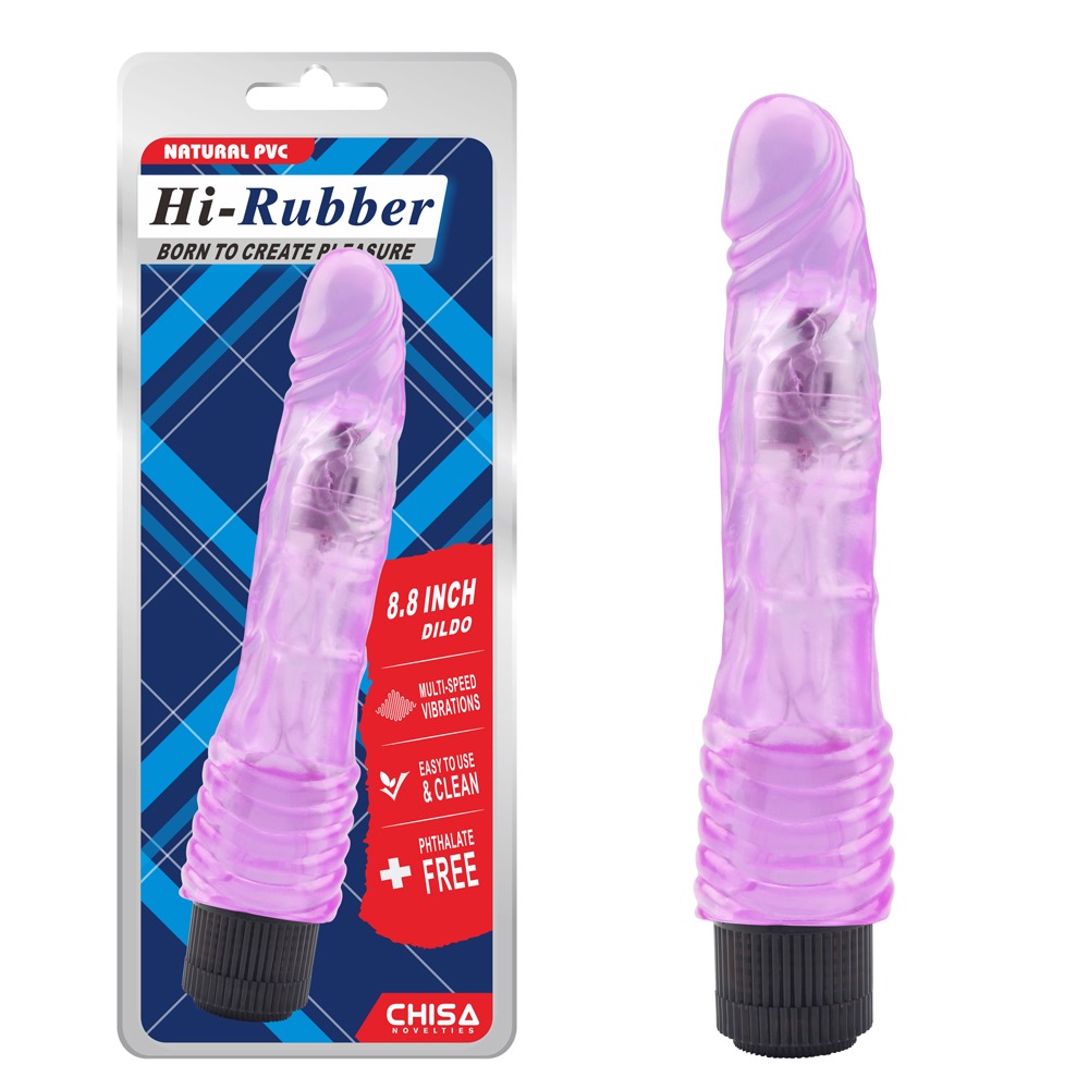 Вібромасажер реалістичний Chisa Hi-Rubber Jelly на батарейках, фіолетовий