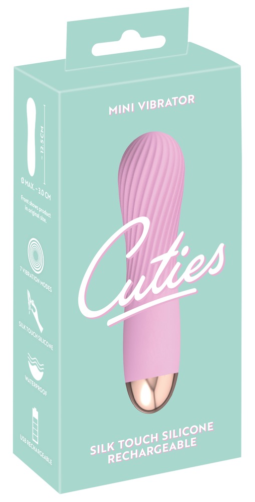 Мини-вибратор с волнообразным рельефом Cuties, розовый