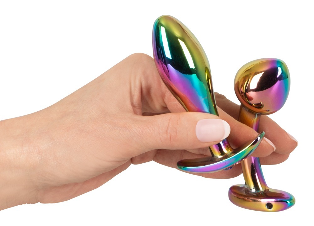 Набор металлических радужных анальных пробок Anos Metal Butt Plug Set, 2 шт.