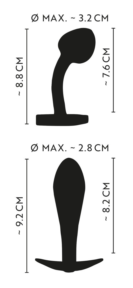 Набор металлических радужных анальных пробок Anos Metal Butt Plug Set, 2 шт.