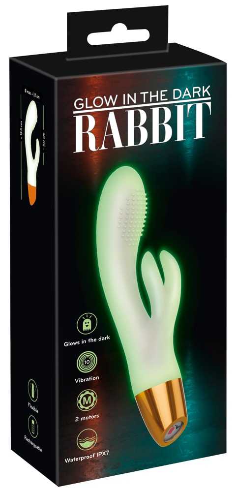 Вібратор кролик You2Toys GITD Rabbit Vibrator, світиться у темряві