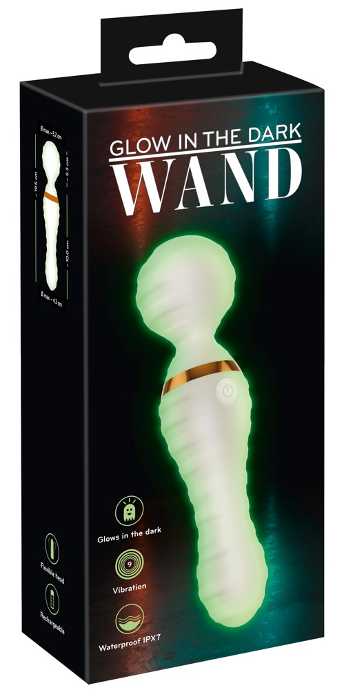 Вібратор мікрофон рельєфний You2Toys GITD Wand Vibrator, світиться у темряві