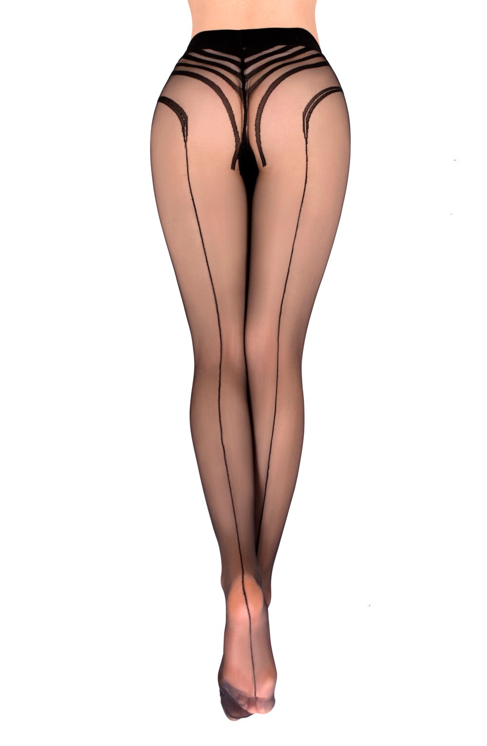 Колготки в смужку Ballerina´s Secret, чорні, L/XL