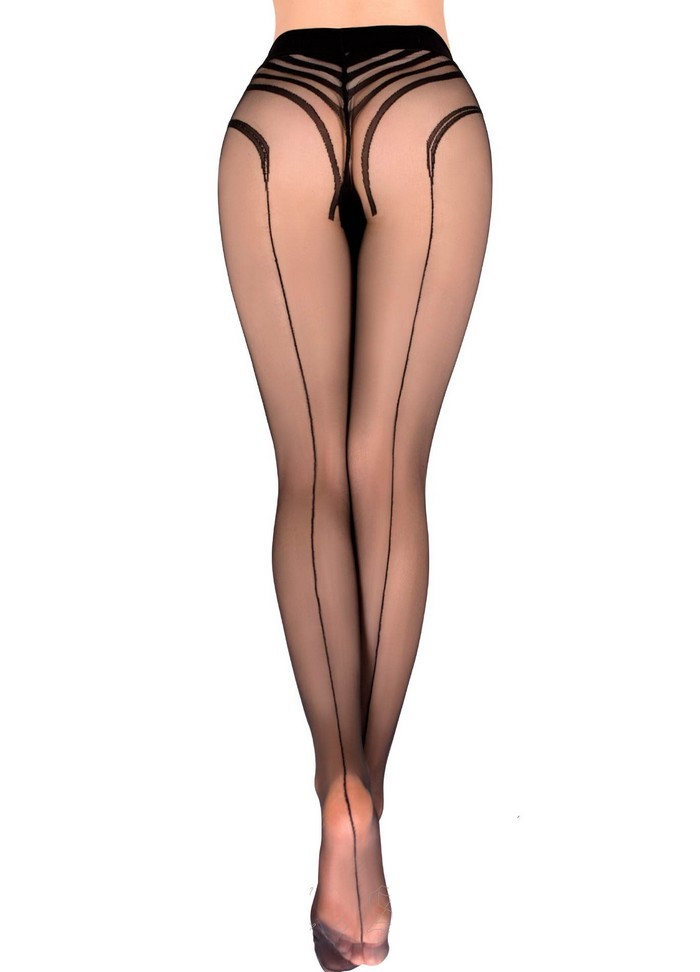 Колготки в смужку Ballerina´s Secret, чорні, S/M