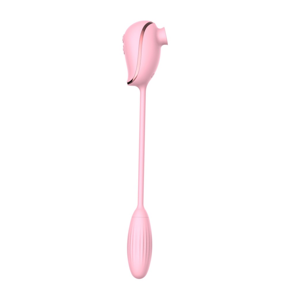 Вакуумний стимулятор клітора з віброяйцем High End Suction Love Egg PINK