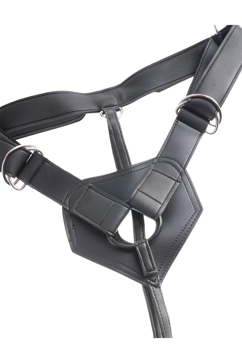 Ремінна чорна збруя Pipedream King Cock Strap-On Harness з реалістичним фалоімітатором, 20 см