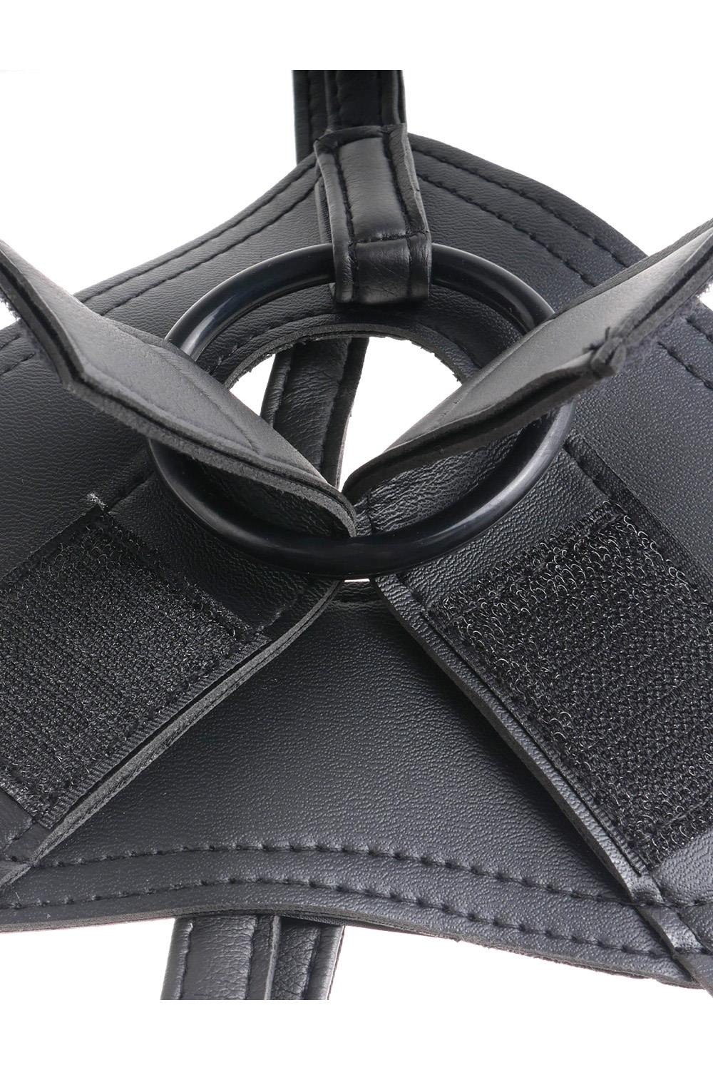 Ремінна чорна збруя Pipedream King Cock Strap-On Harness з реалістичним фалоімітатором, 20 см
