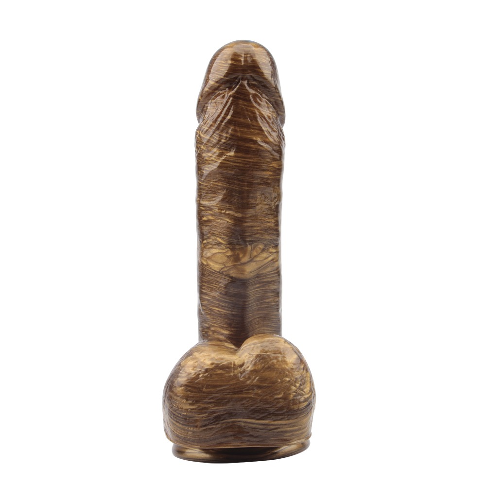 Фалоімітатор реалістичний Chisa Dark Muscle з яєчками на присосці, золотий