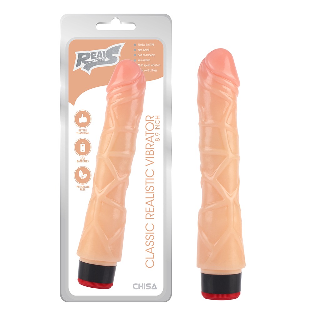 Вібратор реалістичний Chisa Real Touch S Classic Realistic із промальованими вінками та головкою