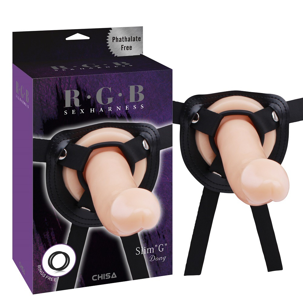 Страпон-насадка для стимуляції точки G Chisa R.G.B Sex Harntss Slim G на ременях