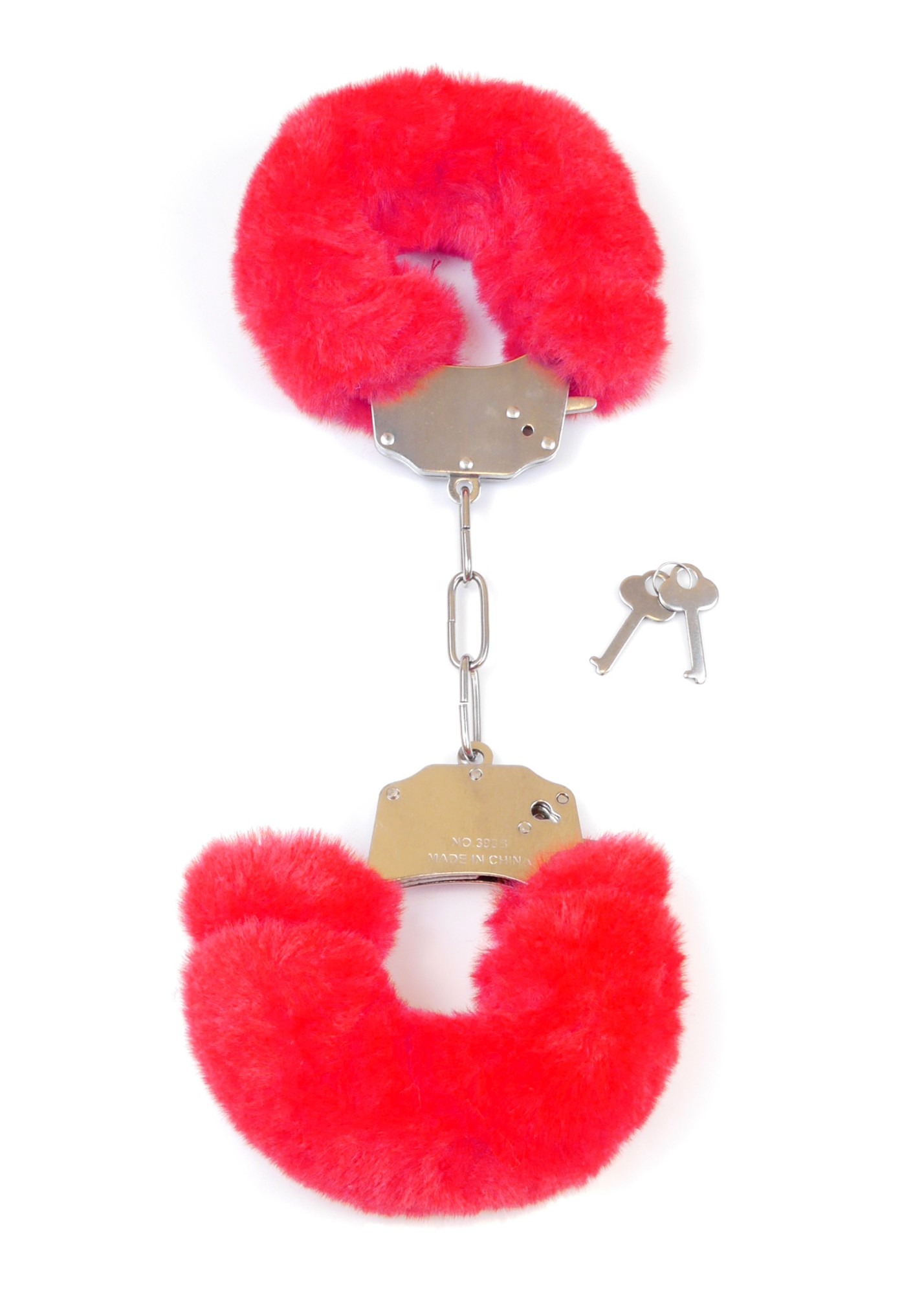 Наручники с пушистым мехом Boss Series Furry Cuffs красные