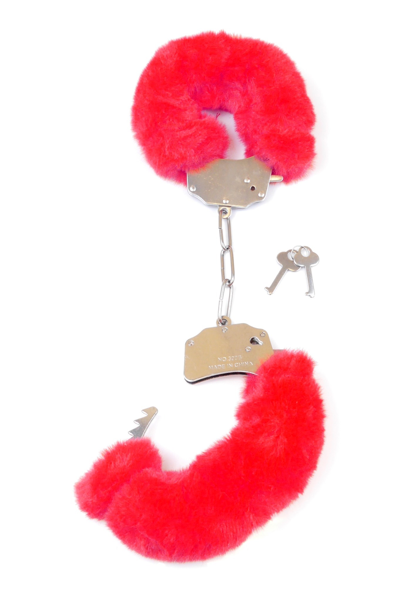 Наручники с пушистым мехом Boss Series Furry Cuffs красные
