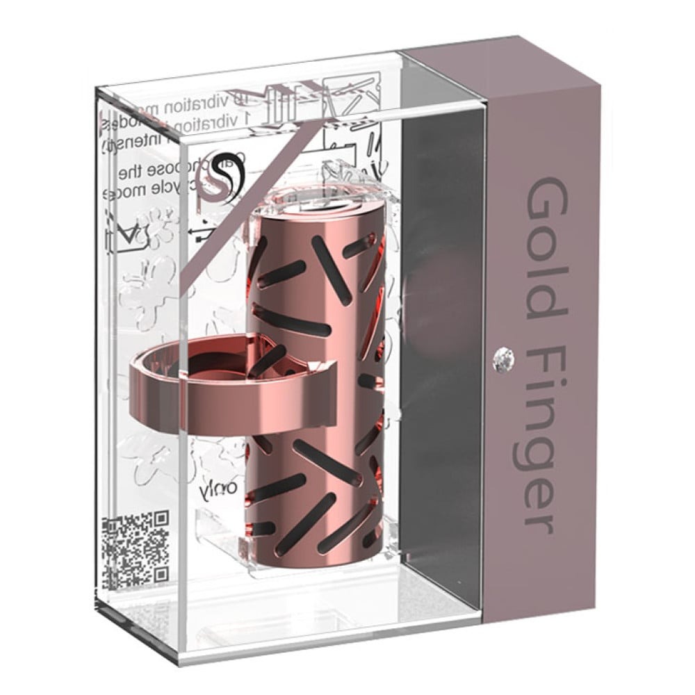 Віброкулька-кільце на палець ML Creation Gold Finger золото з чорною вставкою