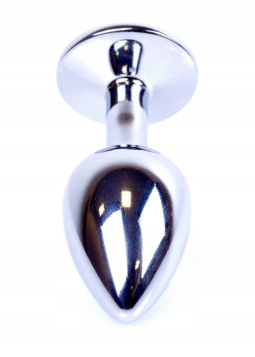 Анальная пробка с камнем Plug-Jewellery Silver PLUG- Pink размер S