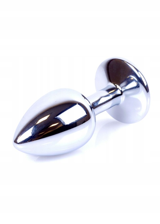 Анальная пробка с камнем Plug-Jewellery Silver PLUG- Pink размер S