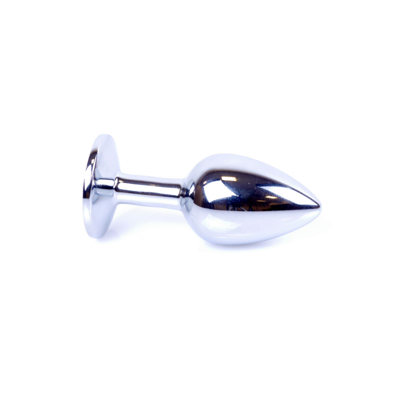 Анальна пробка з каменем Plug-Jewellery Silver PLUG-Green розмір S