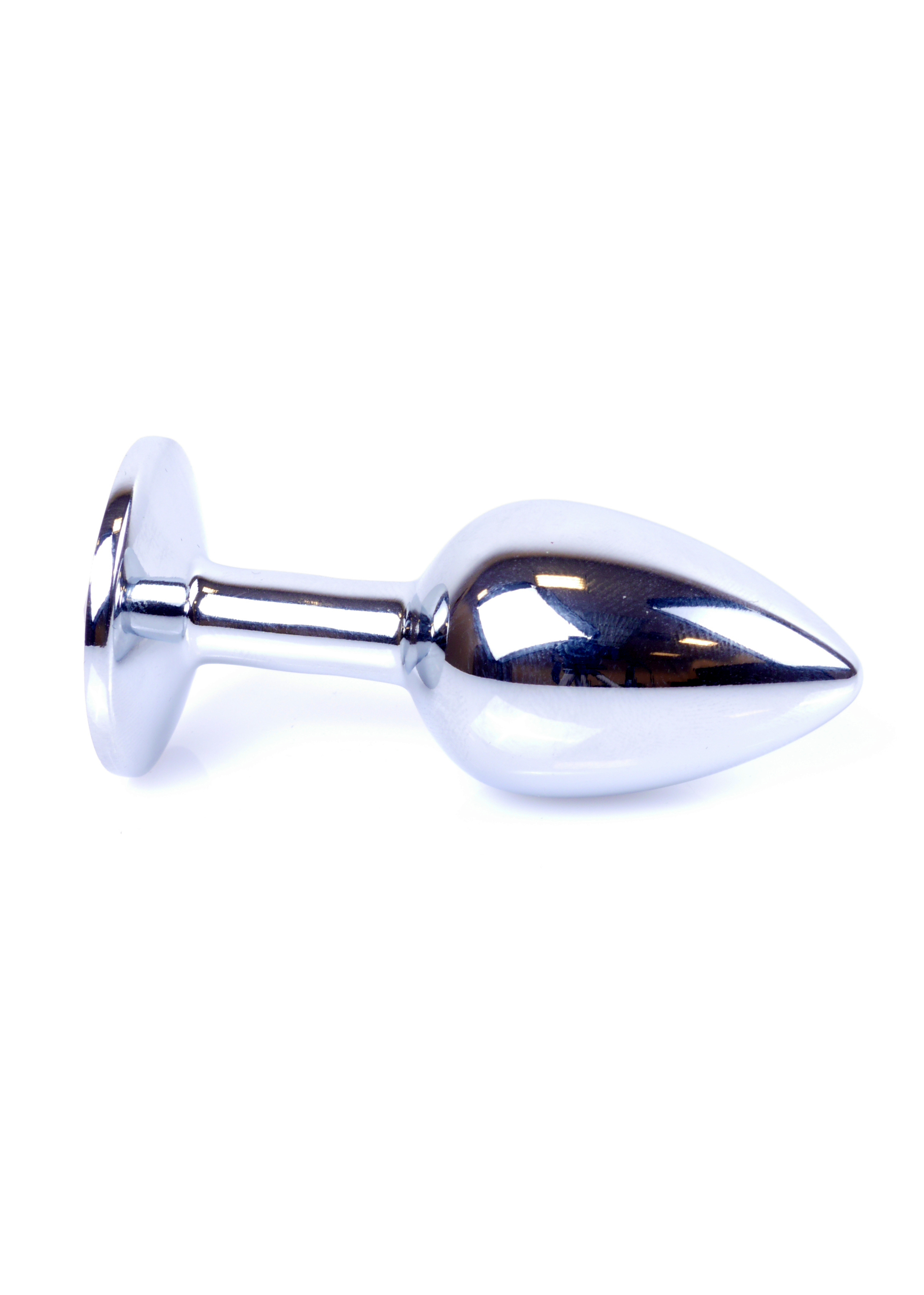 Анальная пробка с камнем Plug-Jewellery Silver PLUG- Clear размер S