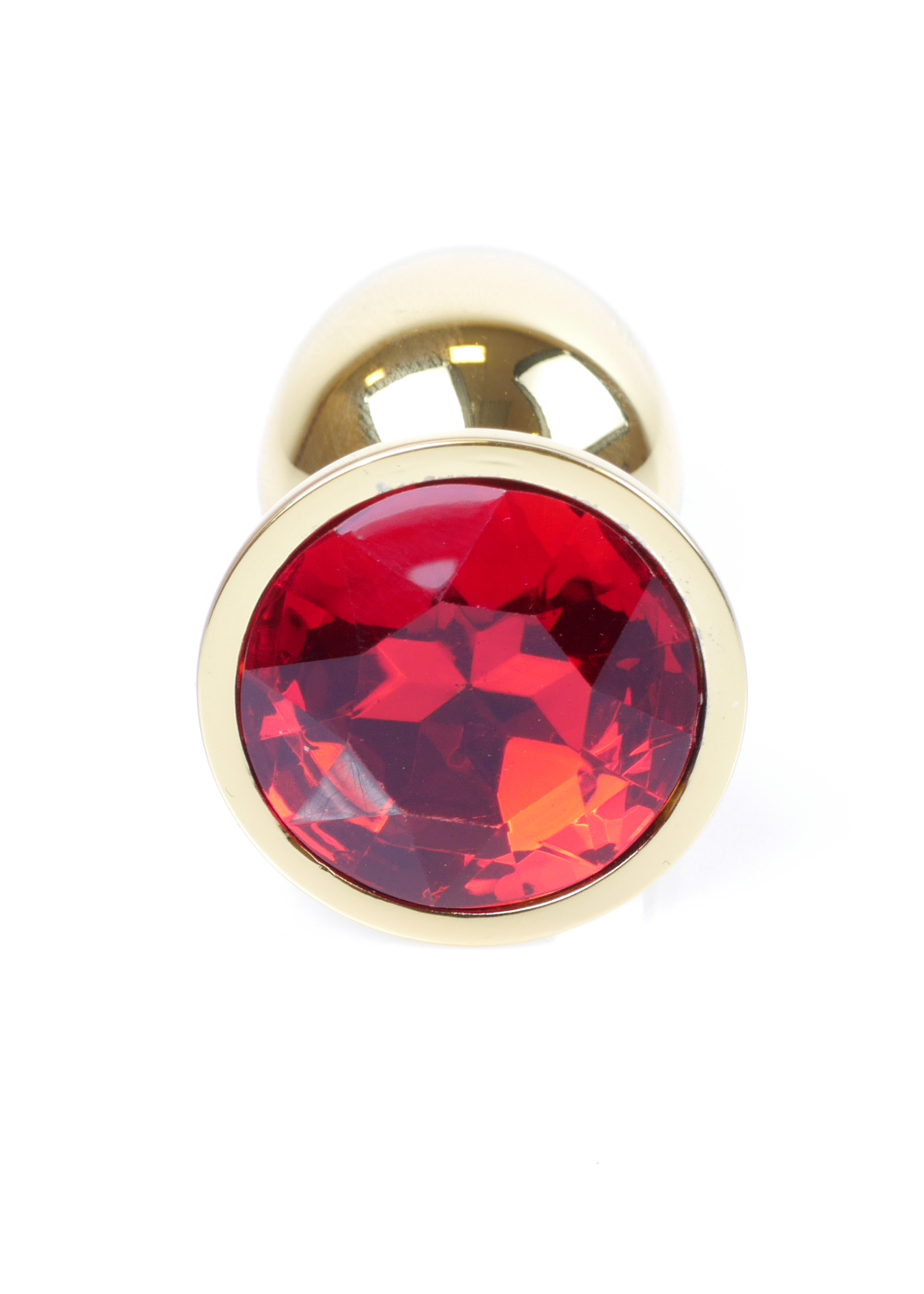 Анальна пробка з каменем Plug-Jewellery Gold PLUG- Red розмір S