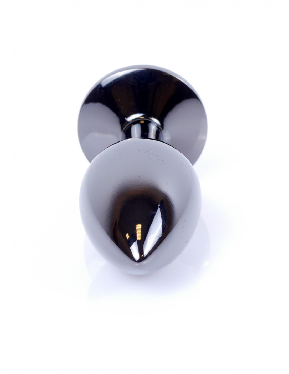 Анальная пробка с камнем Plug-Jewellery Dark Silver PLUG- Pink размер S