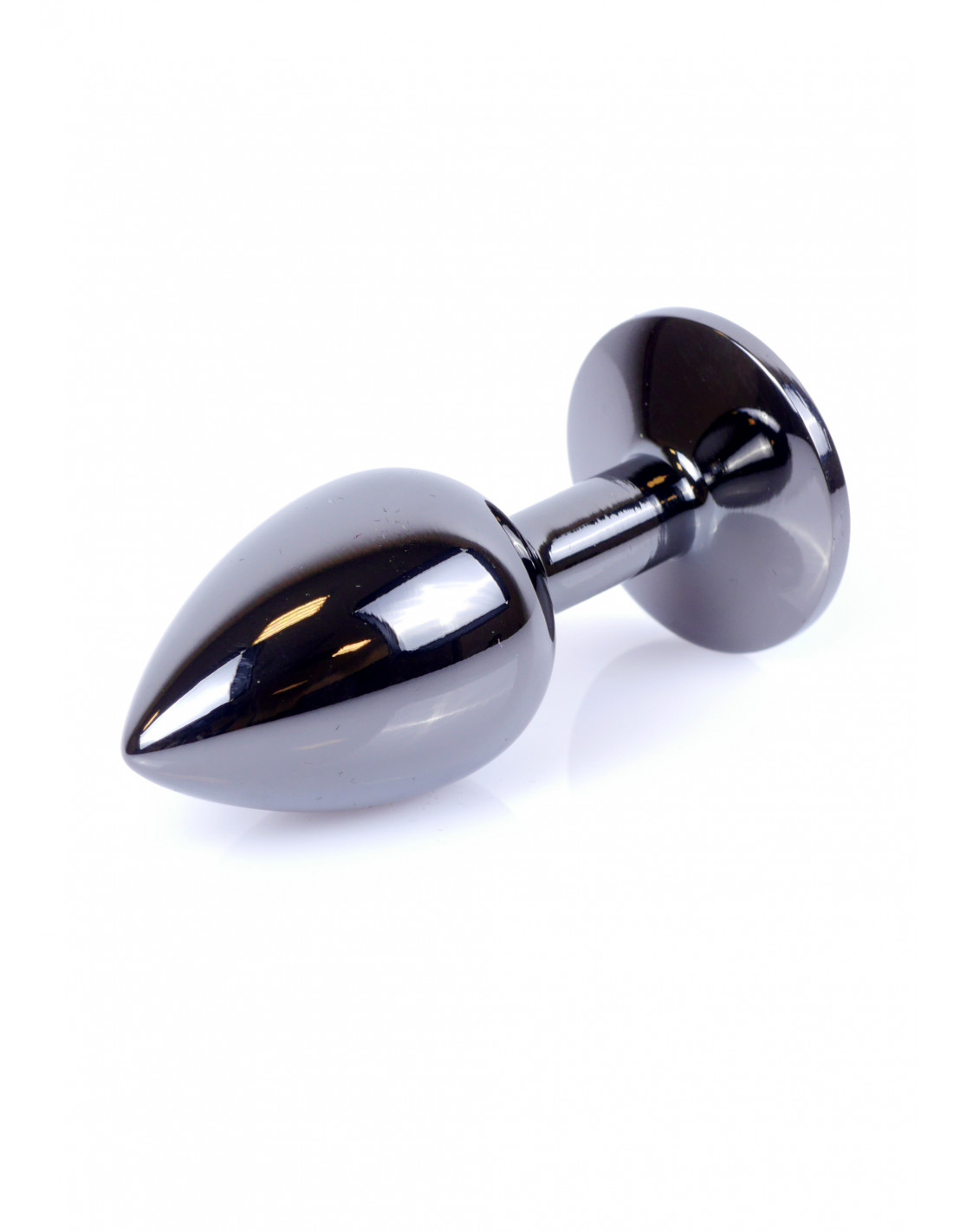 Анальная пробка с камнем Plug-Jewellery Dark Silver PLUG- Pink размер S