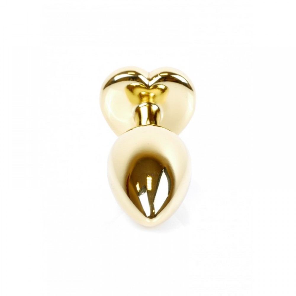Анальна пробка з каменем Plug-Jewellery Gold Heart PLUG- Red розмір S