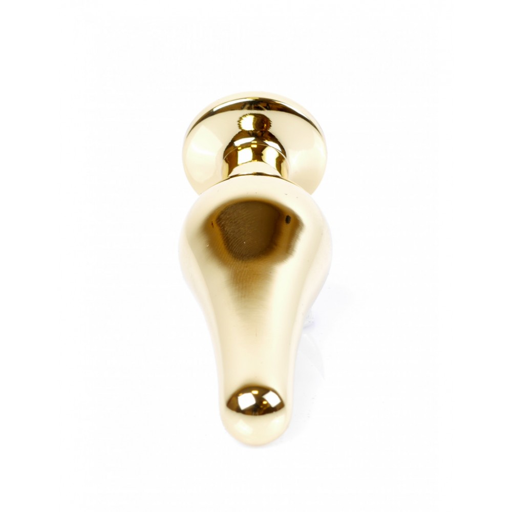 Анальний корок з червоним каменем Plug-Jewellery Gold BUTT PLUG- Red