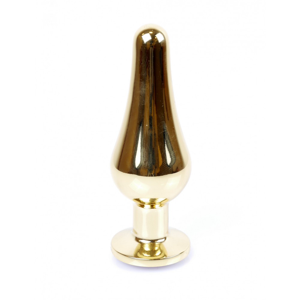 Анальний корок з червоним каменем Plug-Jewellery Gold BUTT PLUG- Red