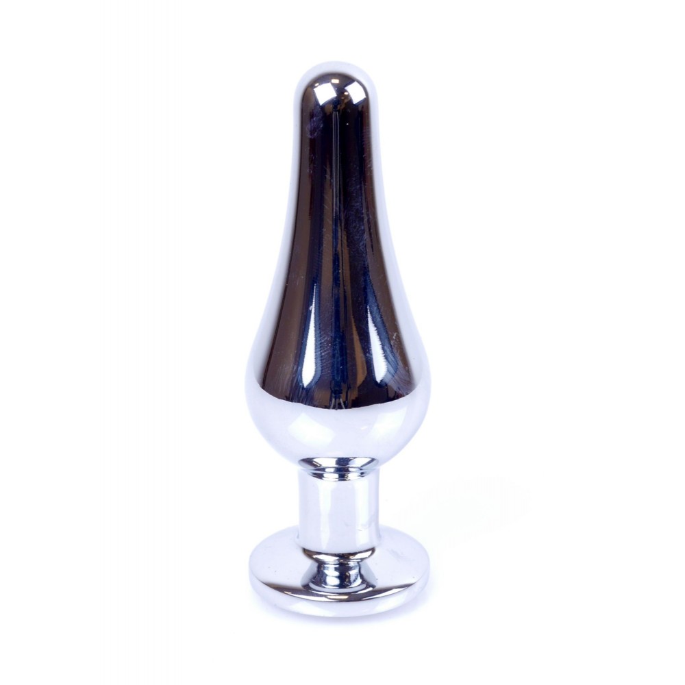 Анальная пробка с камнем Plug-Jewellery Silver BUTT PLUG- Purple