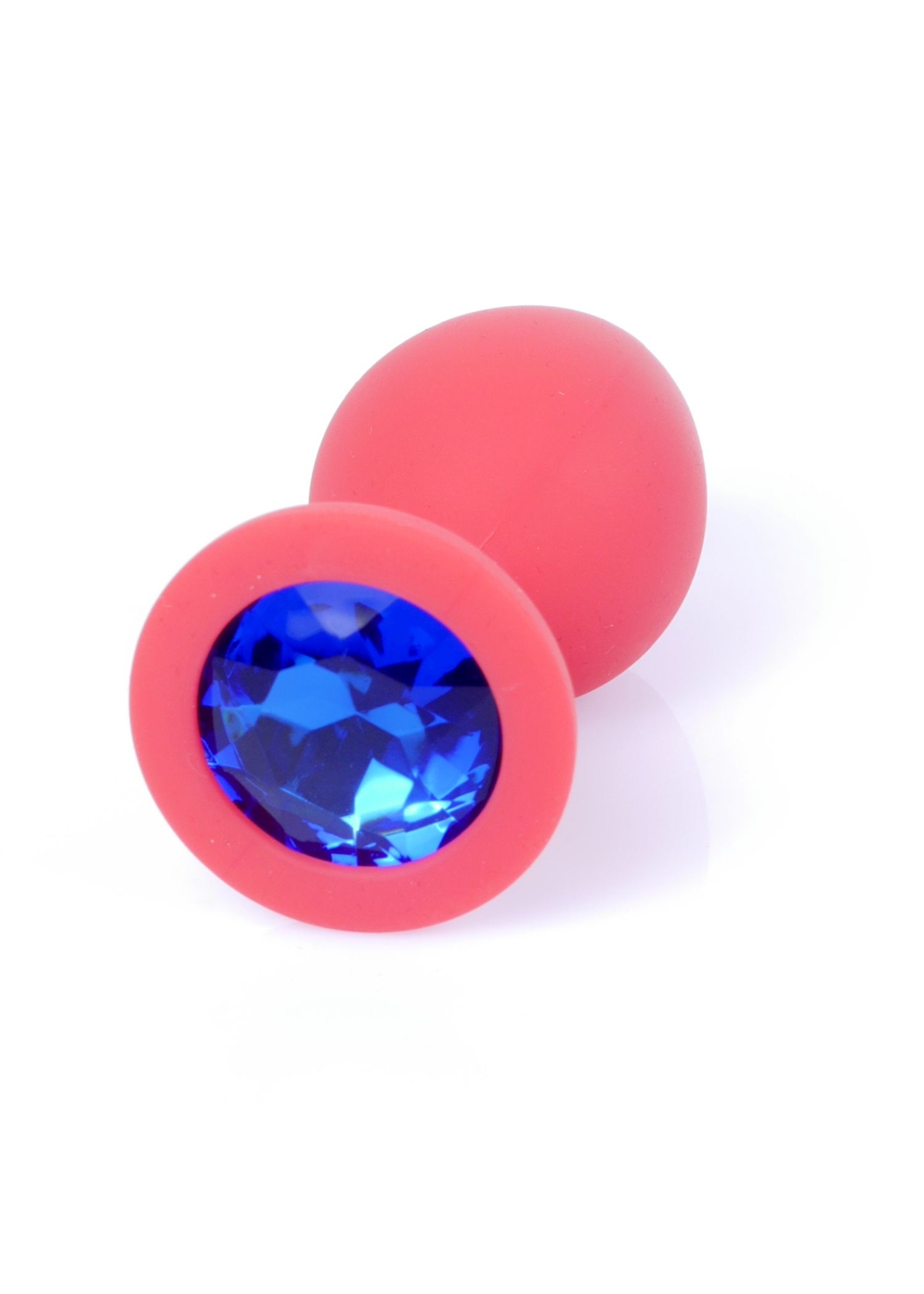 Анальная пробка с камнем Plug-Jewellery Red Silicon PLUG Medium- Blue Diamond размер М