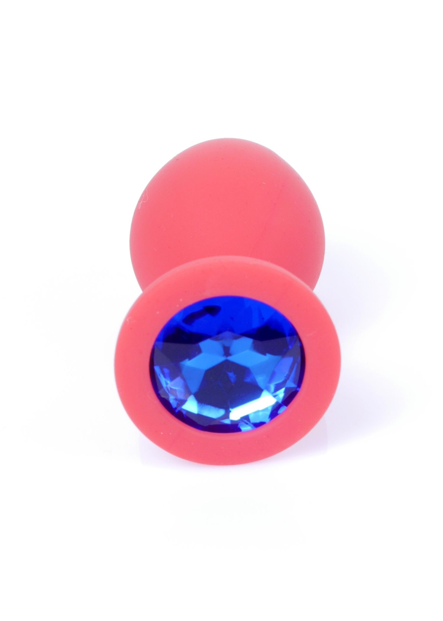Анальная пробка с камнем Plug-Jewellery Red Silicon PLUG Medium- Blue Diamond размер М