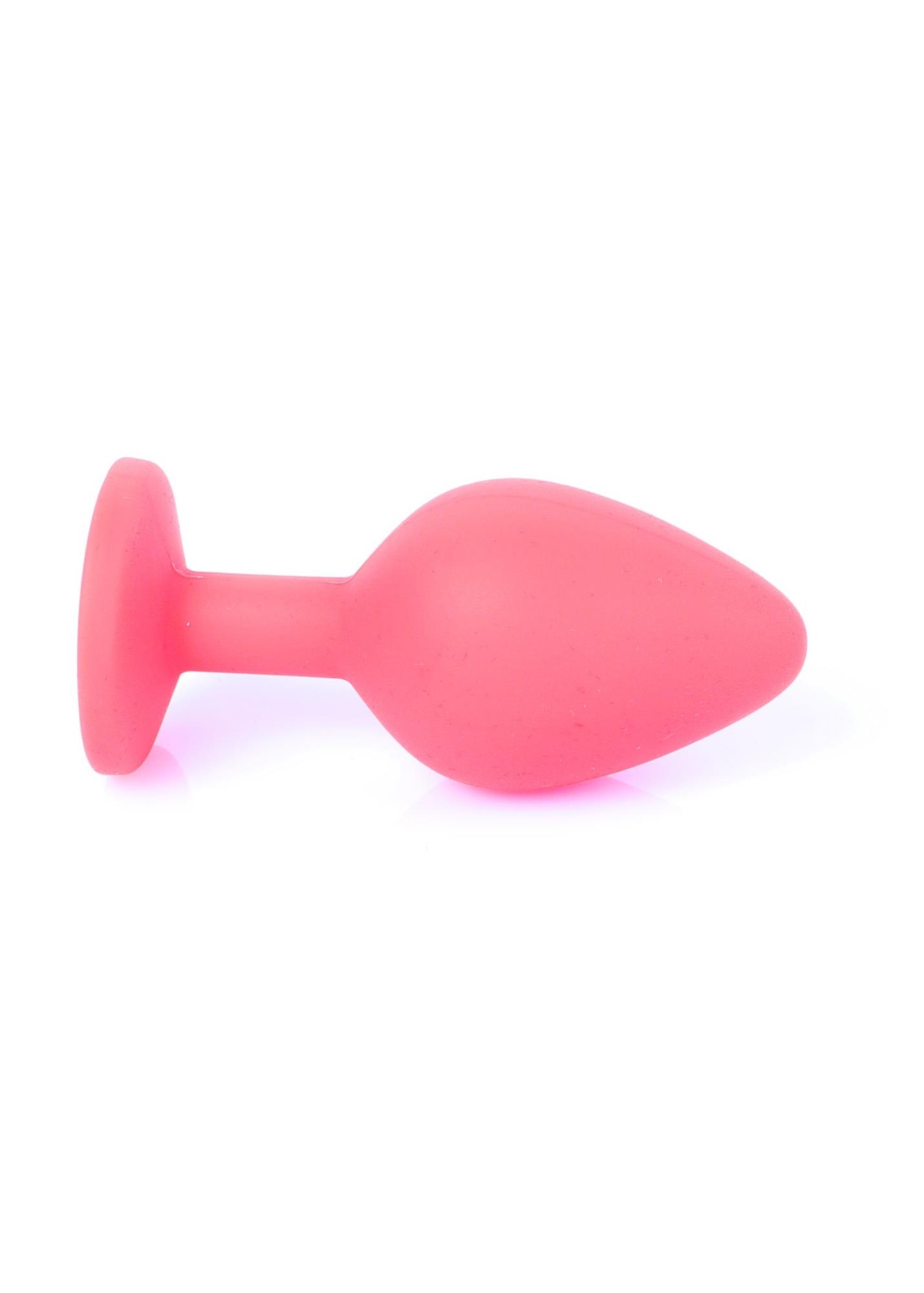 Анальная пробка с камнем Plug-Jewellery Red Silicon PLUG Medium- Blue Diamond размер М