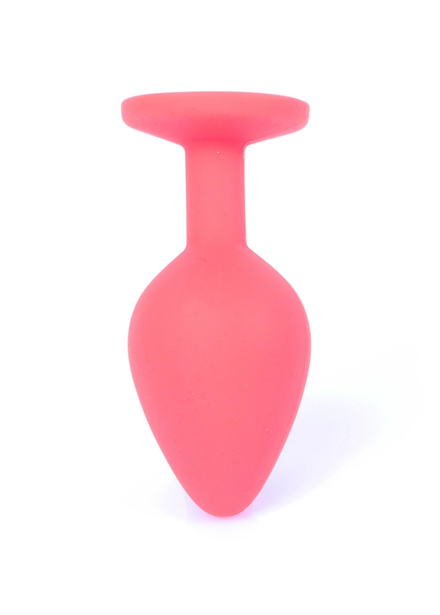 Анальная пробка с камнем Plug-Jewellery Red Silicon PLUG Medium- Blue Diamond размер М