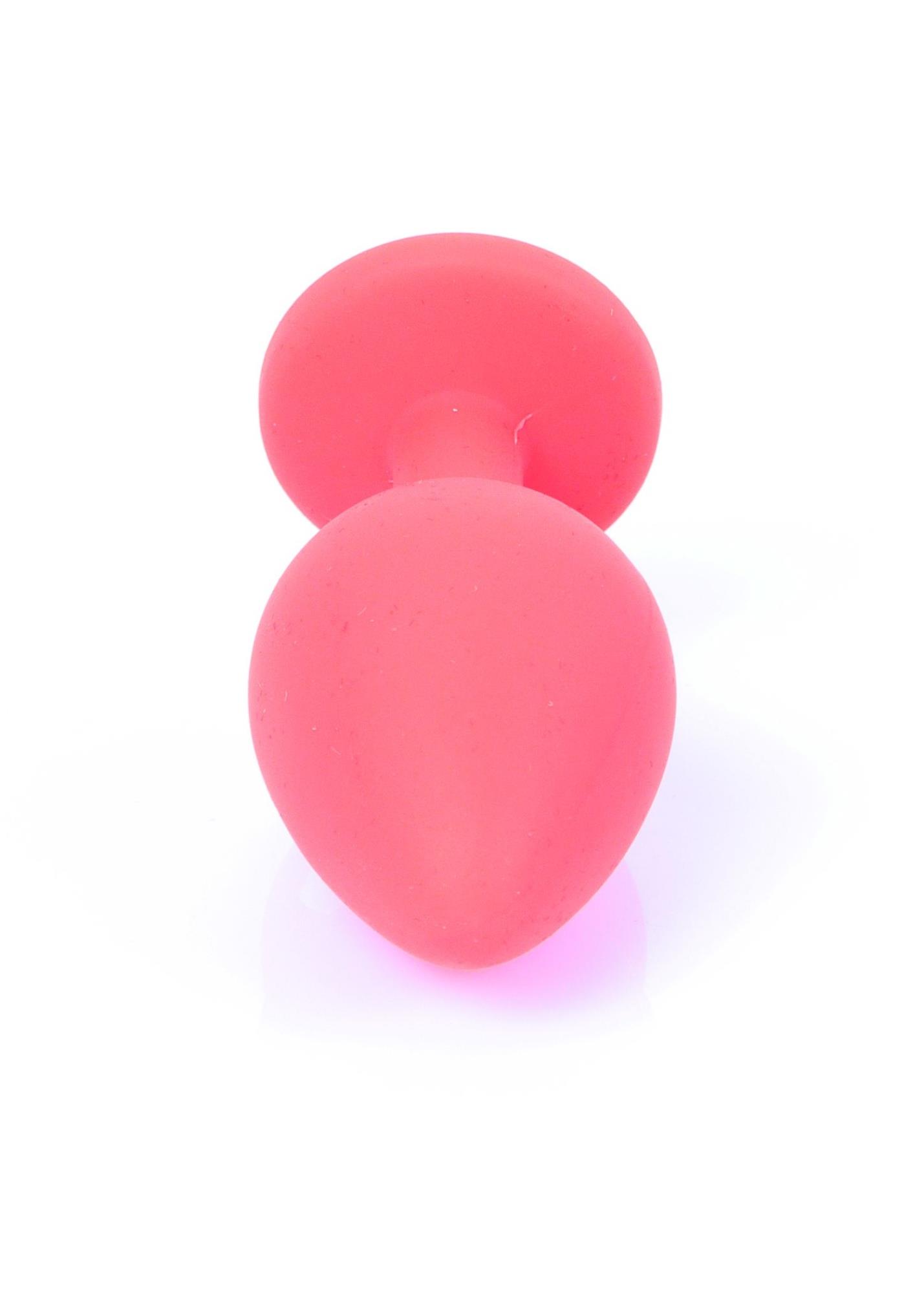 Анальная пробка с камнем Plug-Jewellery Red Silicon PLUG Medium- Blue Diamond размер М