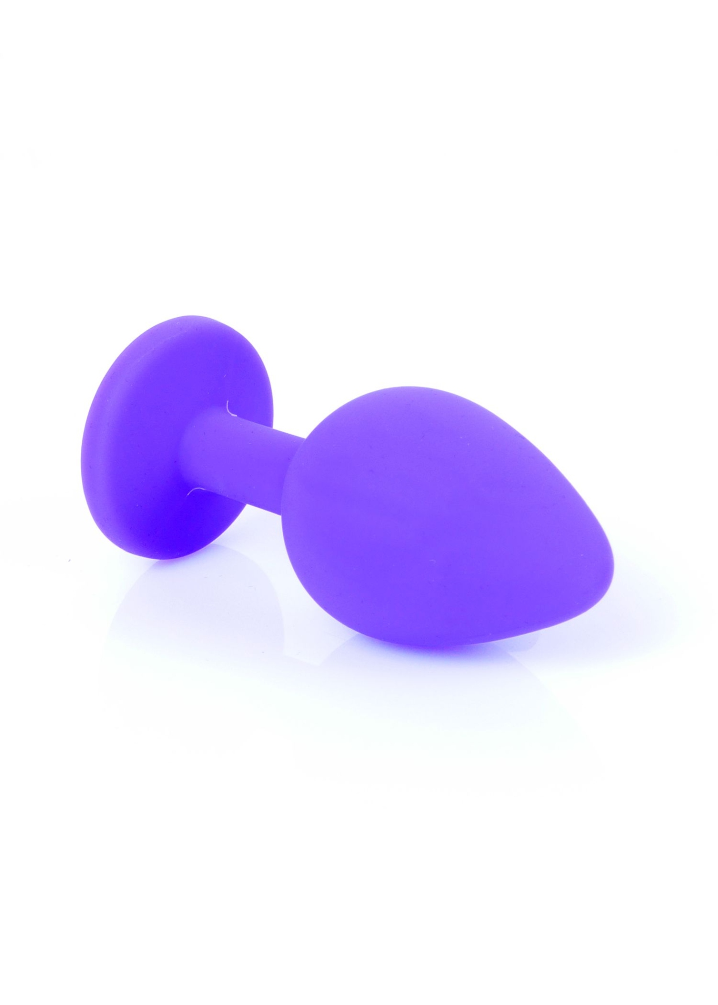 Анальная пробка с камнем Plug-Jewellery Purple Silicon PLUG Medium- Red Diamond размер М