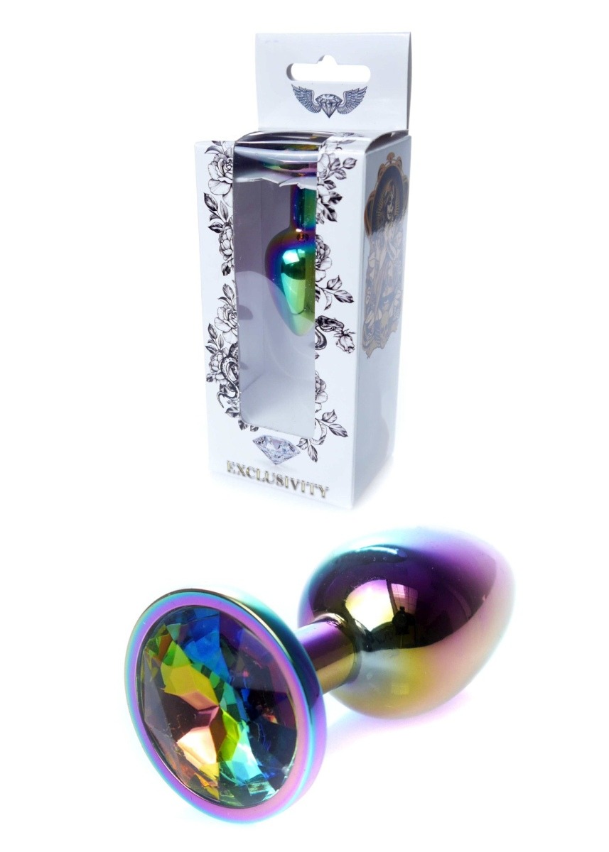 Анальна пробка с камнем Boss Series , Plug-Jewellery Multicolour PLUG- Clear