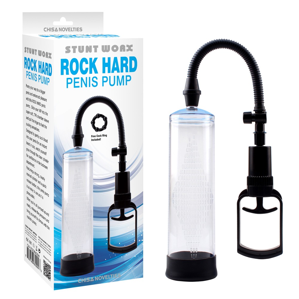 Помпа вакуумна Chisa Stunt Worx Rock Hard Penis Pump, прозорий