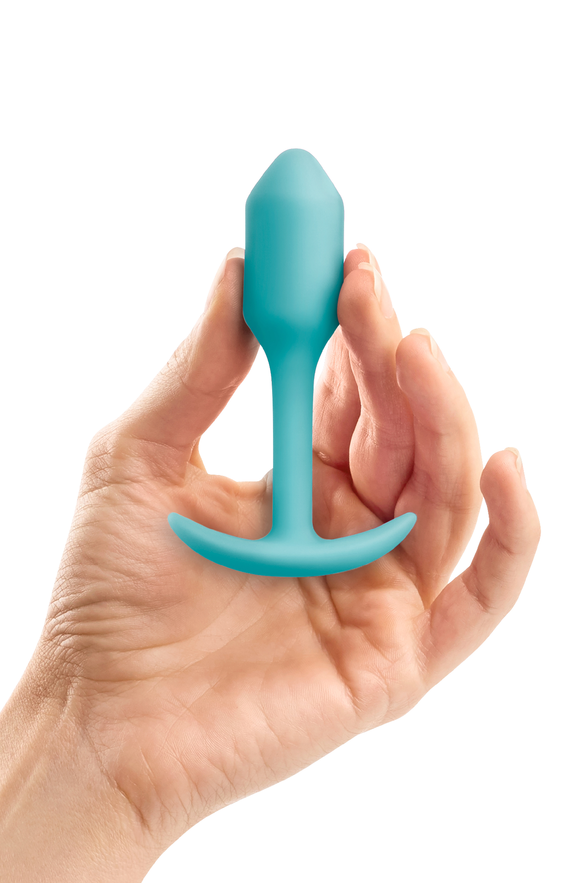 Бесшовная силиконовая анальная пробка с утяжелением B-Vibe - Snug Plug 1 зеленая