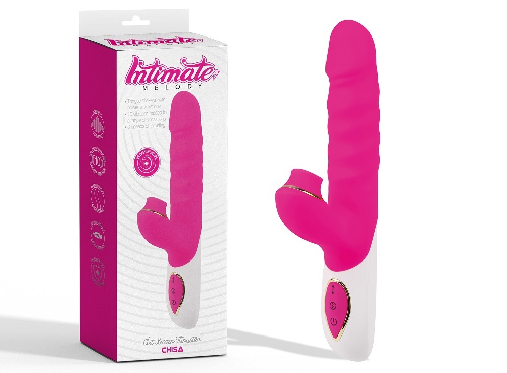 Вибратор кролик с вакуумной стимуляцией CHISA Intimate Melody Clit Kisser THruster, розовый