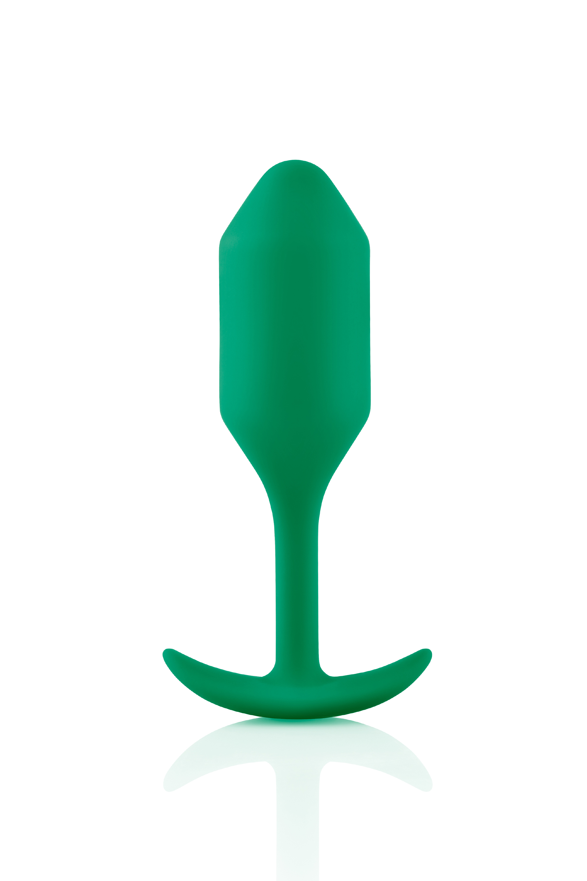 Анальна пробка із зміщеним центром ваги B-Vibe Snug Plug 2, силіконова, зелена