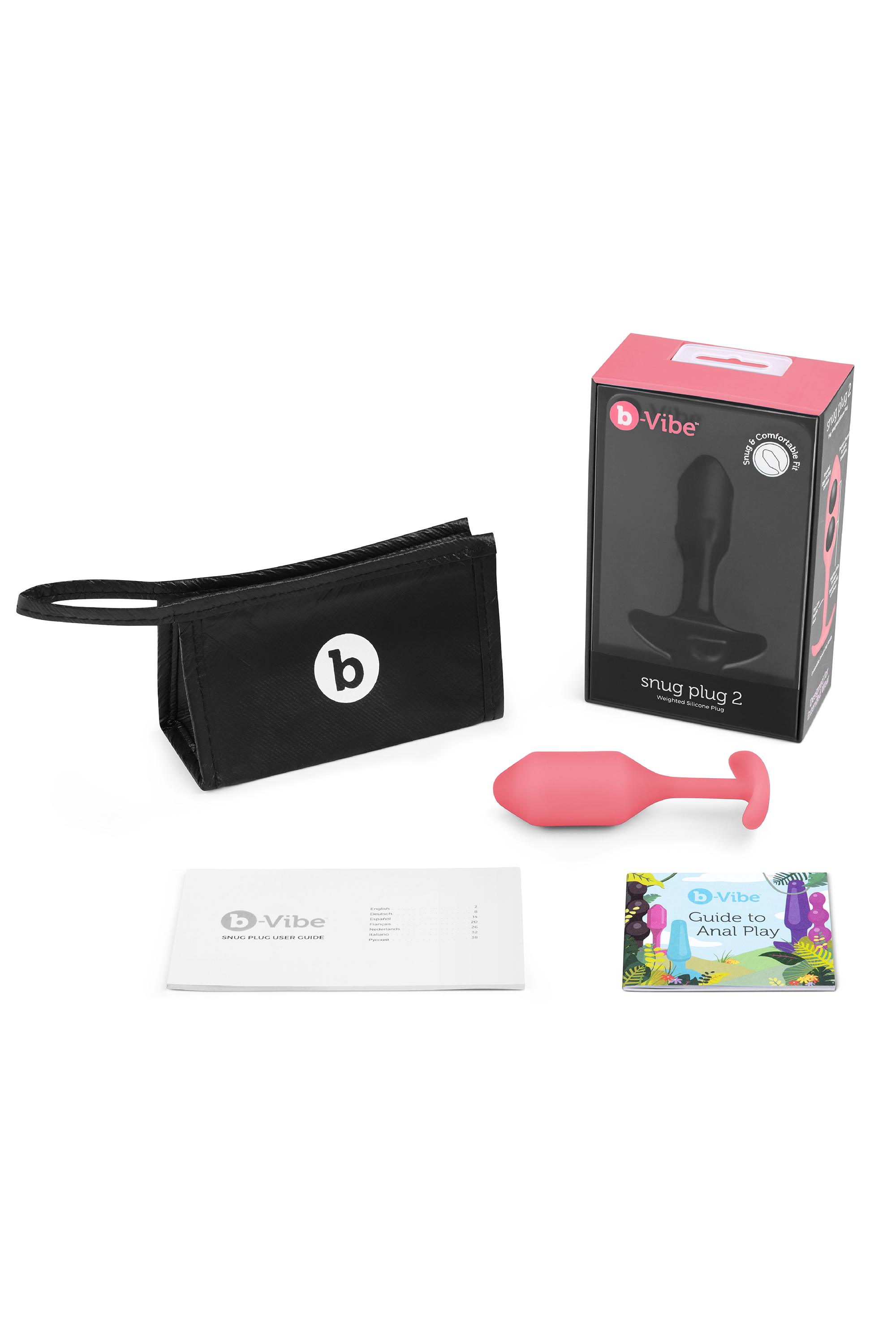 Безшовна силіконова анальна пробка з обтяженням B-Vibe - Snug Plug 2