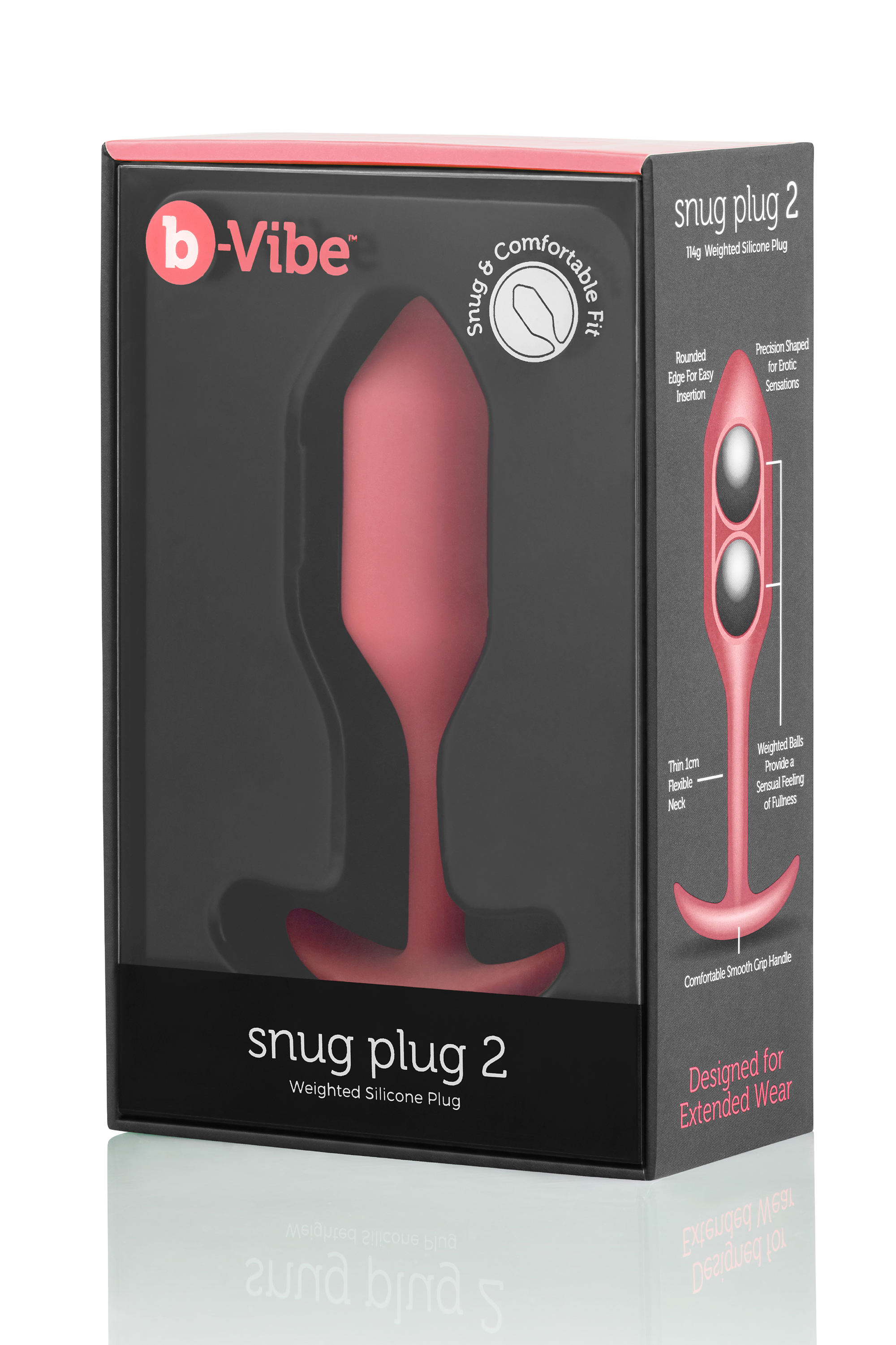 Безшовна силіконова анальна пробка з обтяженням B-Vibe - Snug Plug 2