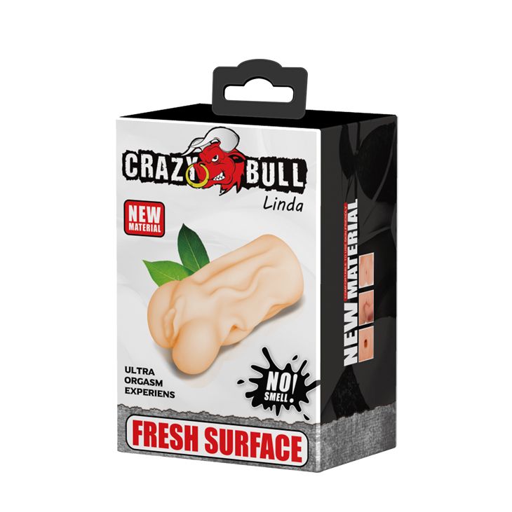 Мастурбатор-вагіна Crazy Bull Linda реалістичний, бежевий, 13.7 х 6.5 см