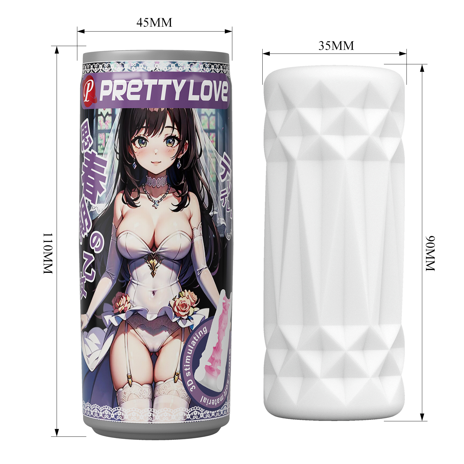 Мастурбатор PRETTY LOVE Pop-Top у вигляді банки, фіолетовий, 9 х 3.5 см