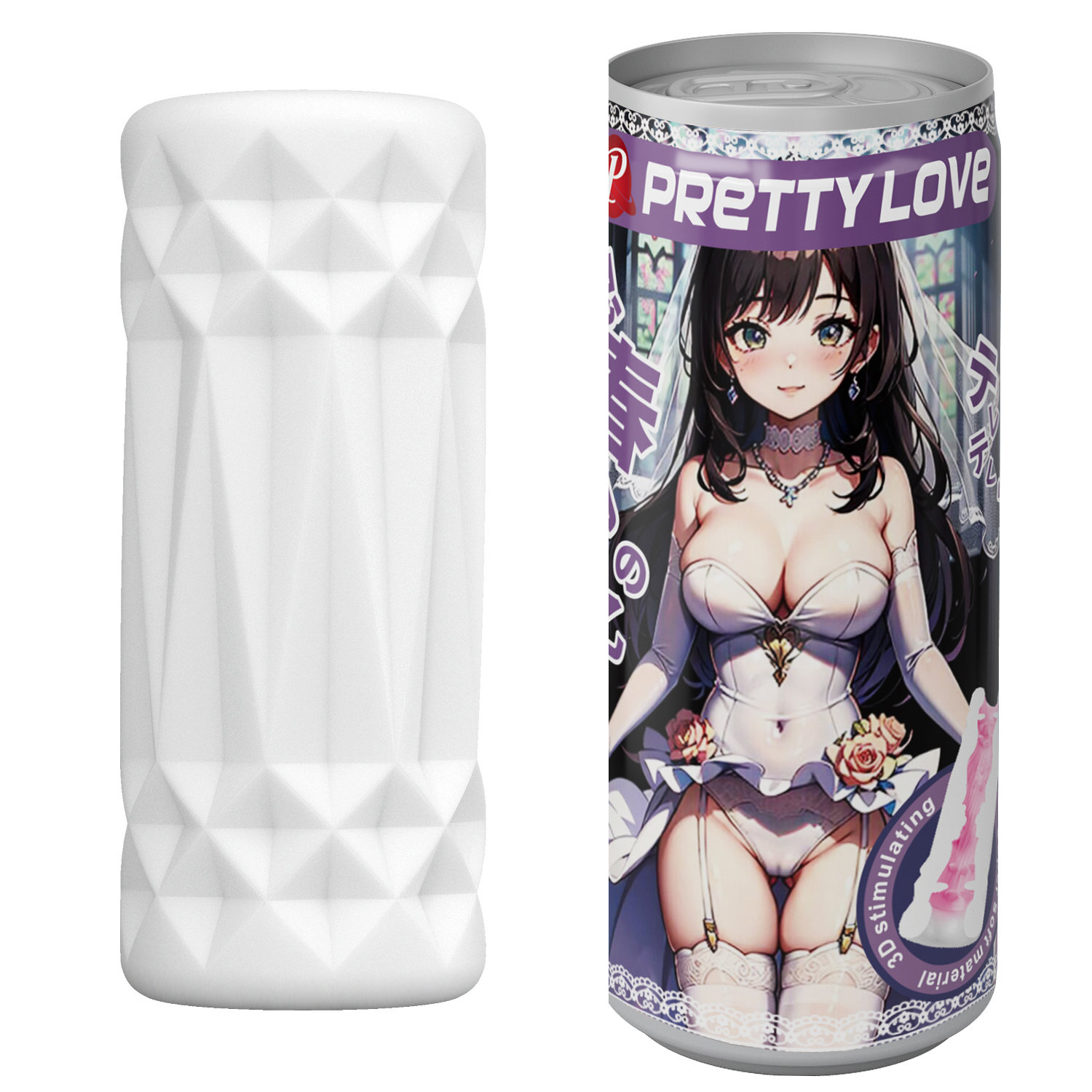 Мастурбатор PRETTY LOVE Pop-Top у вигляді банки, фіолетовий, 9 х 3.5 см