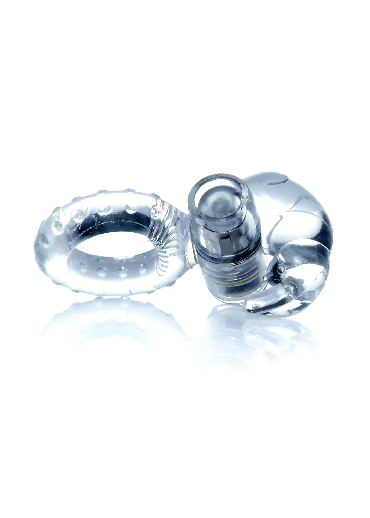 Ерекційне кільце з вібрацією Rabbit Vibro CockRing Clear
