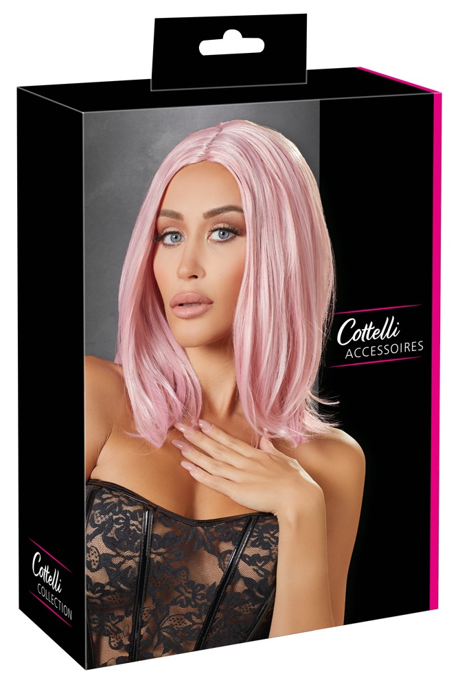 Перука боб-каре Cottelli Collection без чубчика, рожевий