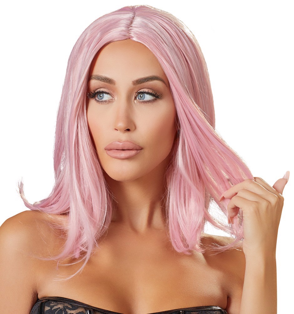 Перука боб-каре Cottelli Collection без чубчика, рожевий